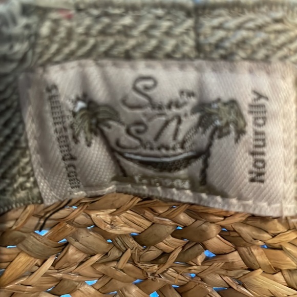 Sun N sand naturally hat wide brim summer Straw seashells tan one size fits most - Picture 6 of 10